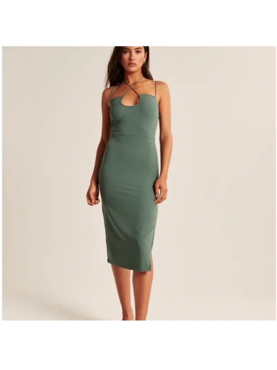 Abercrombie & Fitch Dresses & Skirts - Abercrombie & Fitch Olive Green Midi Slip Dress
